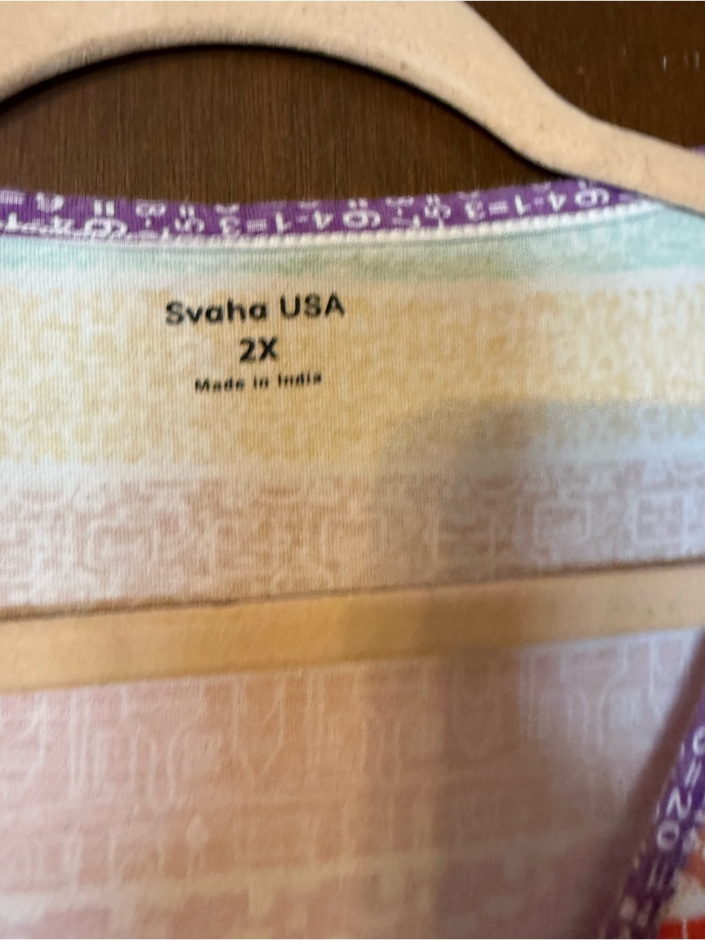 EUC SVAHA Colorful Rainbow Striped V-Neck Steam twirl dress with pockets - Picture 3 of 4